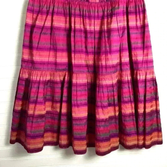 Ralph Lauren Skirt 4 RL Black Label/Midi Skirt/Pink & Purple Striped Silk/Tiered - Picture 11 of 11